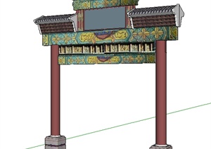 某景观节古典中式牌坊SU(草图大师)模型