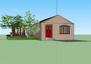 某中式小型居住民宅设计SU(草图大师)模型