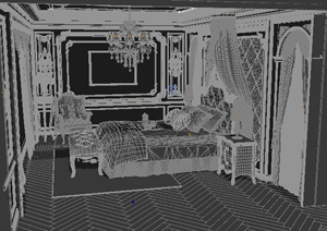 某简欧卧室室内设计3DMAX模型