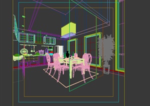 某欧式居住餐厅方案设计3DMAX模型