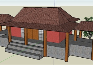 某中式住宅居住建筑设计SU(草图大师)模型
