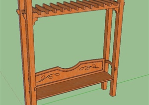 某中式花架座椅设计SU(草图大师)模型
