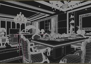 某简欧餐厅客厅装修设计3DMAX模型