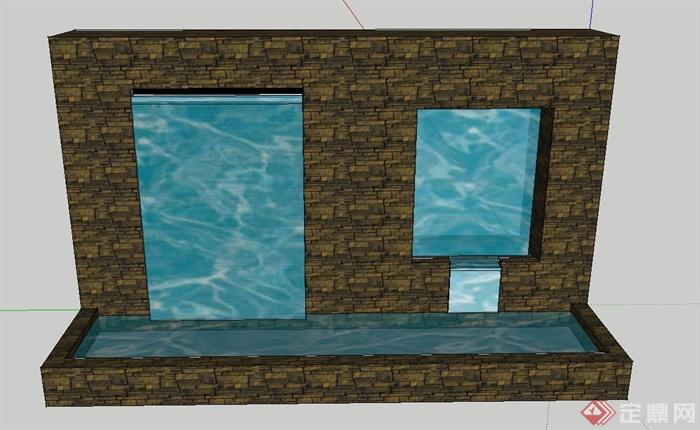 某水景墙景观设计SU模型2(1)