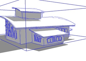 某小型多层居住建筑SU(草图大师)模型设计