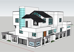 某公馆住宅建筑设计SU(草图大师)模型