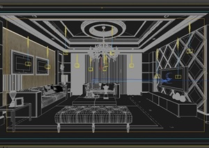 某客厅室内装潢设计3DMAX模型