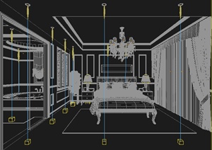 某现代卧室以及浴室室内装修设计3DMAX模型