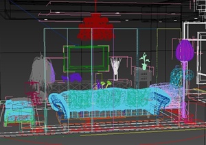 某复式客餐厅室内装修设计3DMAX模型