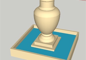 某园林景观花瓶状喷泉水景SU(草图大师)模型