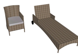 两款一样的材质不同外观的椅子设计SU(草图大师)模型