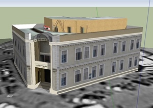 某大使馆建筑设计SU(草图大师)模型