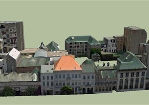某欧式住宅社区整体建筑设计SU(草图大师)模型