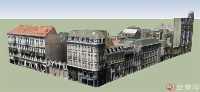 某欧式住宅社区整体建筑设计SU模型(4)
