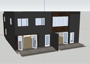 某现代别墅建筑设计SU(草图大师)模型（带部分室内布置）