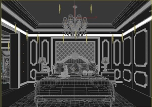 某住宅卧室空间室内装饰设计3DMAX模型
