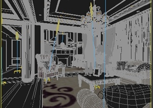 某住宅客厅空间室内设计3DMAX模型