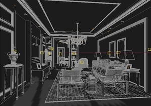 某现代客餐厅装修设计3DMAX模型