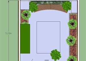 某现代小庭院景观设计SU(草图大师)模型