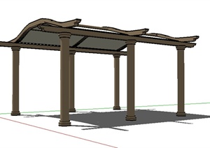 某室外挡雨棚设计SU(草图大师)模型素材