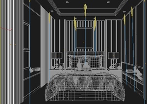 某简欧卧室空间室内装修设计3DMAX模型