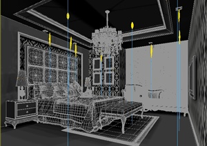 简欧风格卧室装饰室内设计3DMAX模型