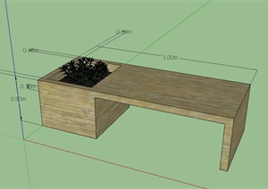 某花池坐凳设计SU(草图大师)模型
