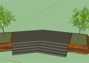 某树池台阶组合设计SU(草图大师)模型