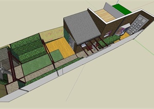 某住宅小型庭院景观设计SU(草图大师)模型