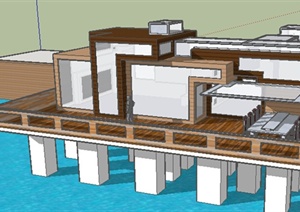 某现代滨水建筑设计SU(草图大师)模型