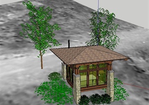 某小型住房建筑设计SU(草图大师)模型