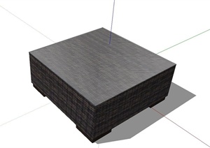 某木编方桌设计SU(草图大师)模型