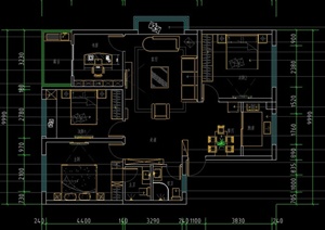 某现代住宅室内装饰设计施工图CAD图