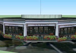 某欧式咖啡店建筑设计SU(草图大师)模型