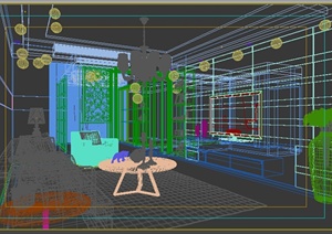 某个欧式室内空间客厅设计3DMAX模型