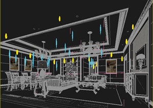 某地住宅客餐厅室内设计3DMAX模型