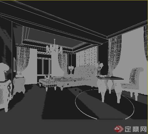 某住宅卧室室内装饰设计3DMAX模型(1)
