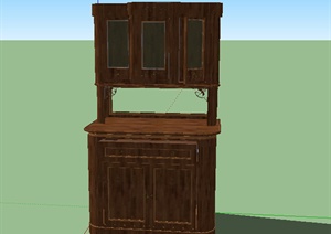 某室外木质柜子家具SU(草图大师)模型