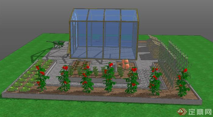 某一阳光房花园设计su模型(2)