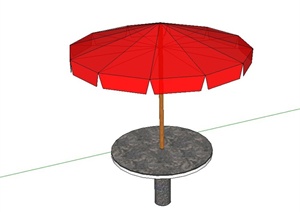 某伞桌景观设计SU(草图大师)模型