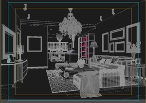 某住宅客餐厅装饰室内设计3DMAX模型