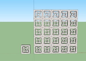 26块方形地砖设计SU(草图大师)模型