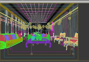 某简欧客厅装饰空间设计3DMAX模型
