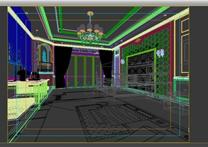 某简欧客厅空间装饰3DMAX模型素材