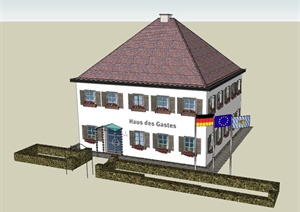 某欧式住宅建筑设计SU(草图大师)模型（1）