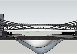 某现代人形景观大桥设计SU(草图大师)模型