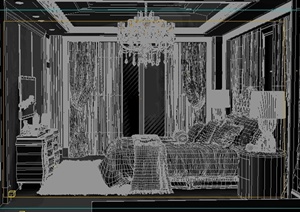 某住宅空间卧室装饰室内设计3DMAX模型