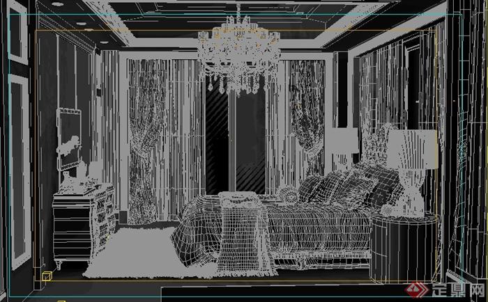 某住宅空间卧室装饰室内设计3DMAX模型(1)