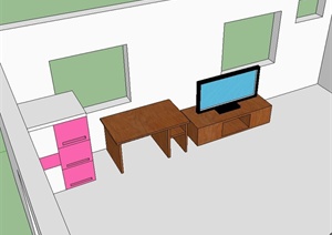 某室内家具柜子设计SU(草图大师)模型