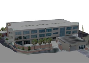 某大学教学楼建筑设计SU(草图大师)模型
